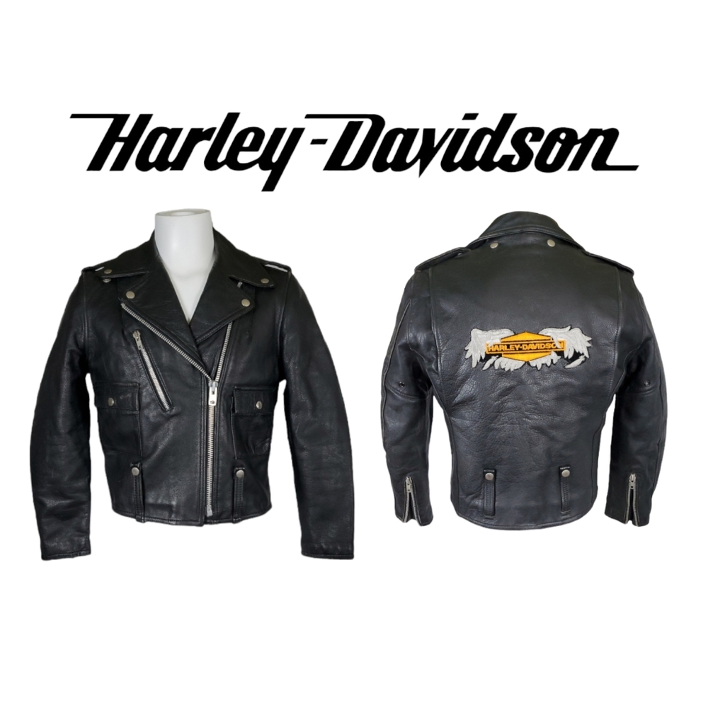 Harley Davidson Women's BASIC SKINS Leather Jacket Size 36 W